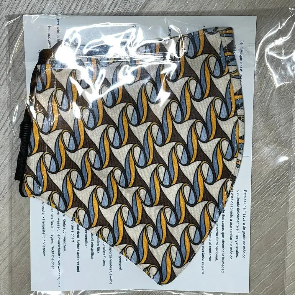 Tory Burch 2 Printed Two Layer Adjustable Face Mask New Limited Print